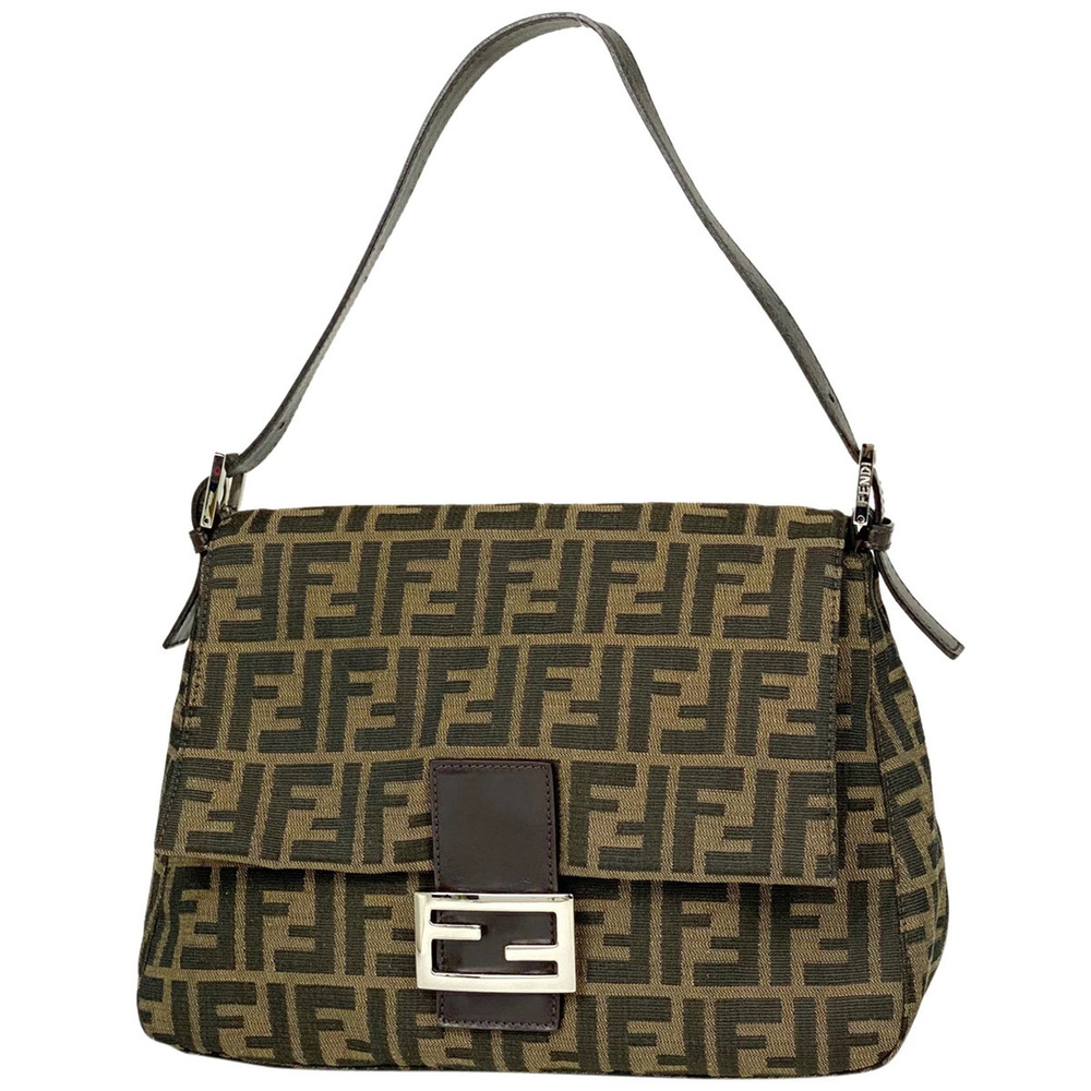 Fendi Zucca Shoulder Bag Mamma Bucket canvas brown